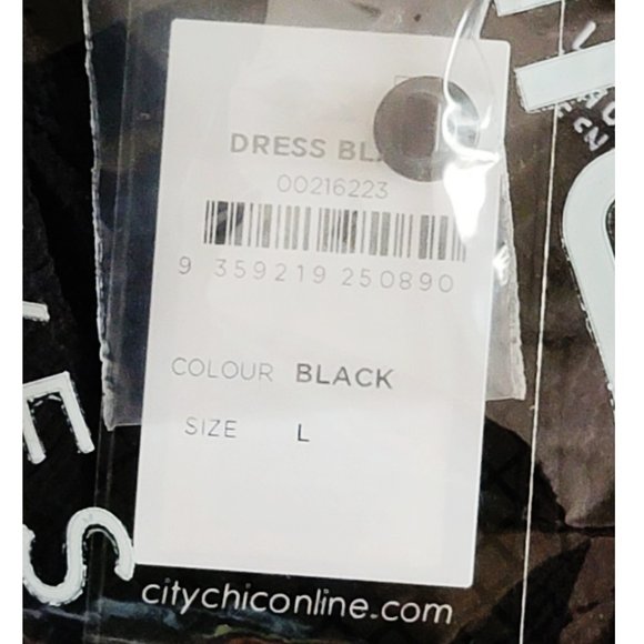 NWT City Chic Blair Black Sheer Pleated Dress 20 - Picture 10 of 12